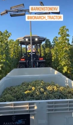 Arkenstone using MK-V tractor for harvest