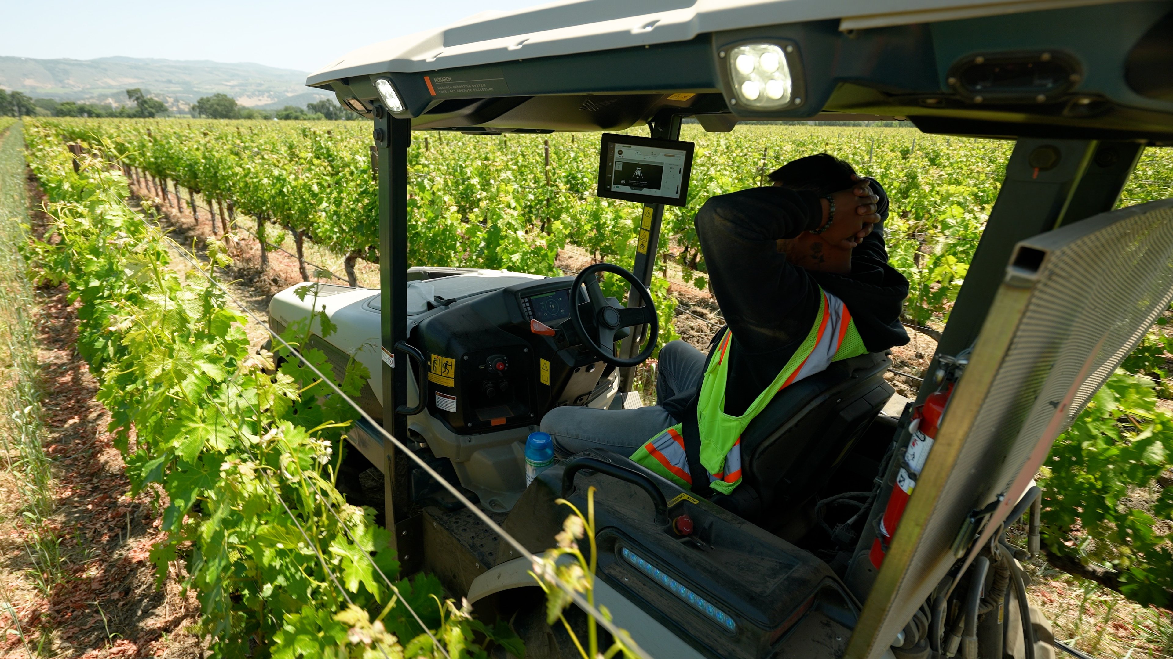  Row Follow, by Monarch Tractor, is a semi-autonomous feature that keeps a tractor centered in a row so a tractor operator can focus entirely on the implement inside of diving attention between the implement and the tractor. 